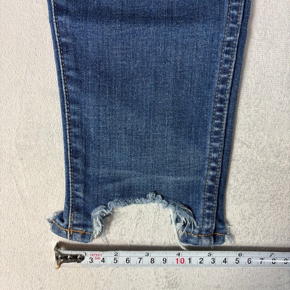 Madewell 10" high rise Women skinny Jeans button fly chewed raw hem  size 26 T - Picture 9 of 12